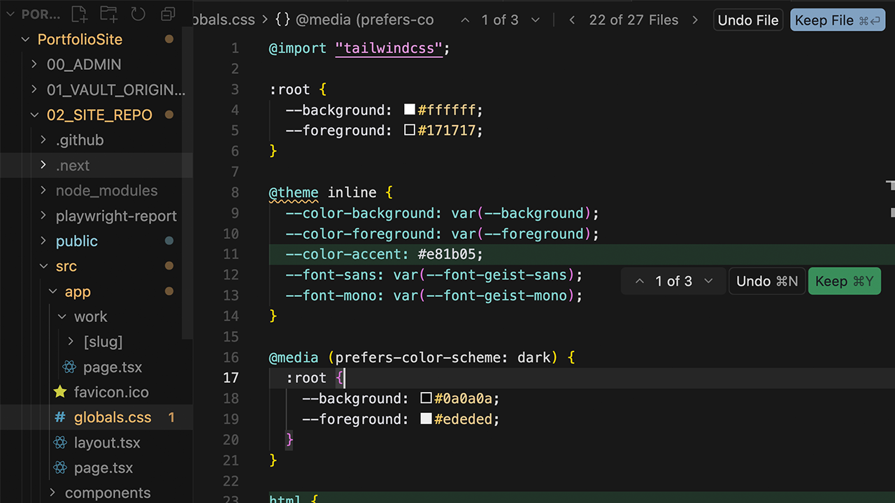 Develop work example